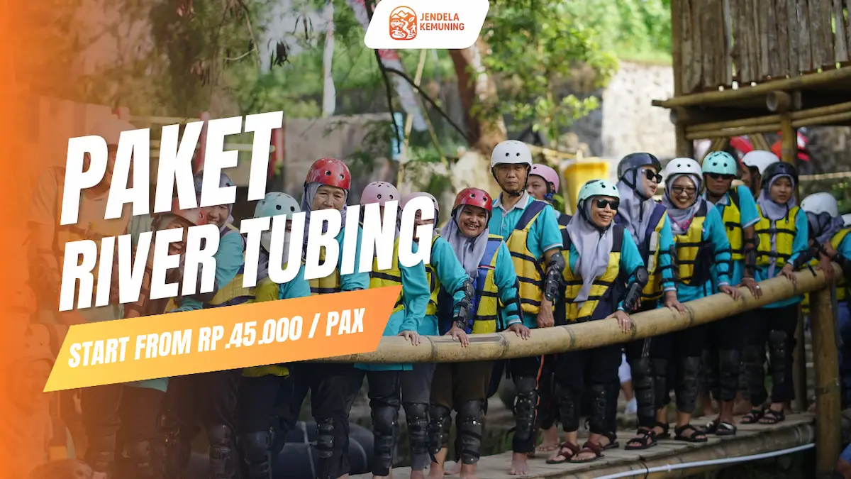 wahana wisata air river tubing kemuning kali pucung karanganyar